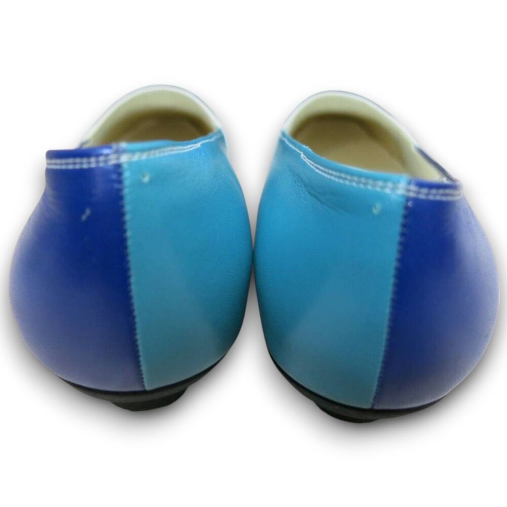 Yves Saint Laurent NEW 1980s Blue & White Leather Loafers, EU 36/US 5.5 *RARE* - Picture 3 of 7